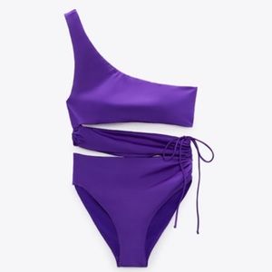 ZARA ASYMMETRIC CUTOUT SWIMSUIT.  NWT